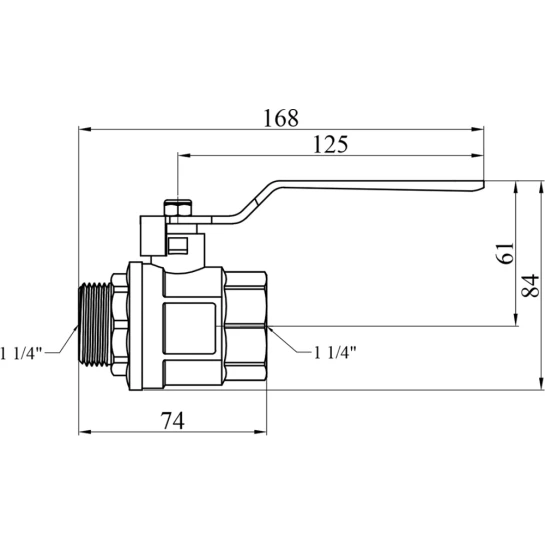 Додаткове фото - Кран кульовий Valves 1 1/4'' ВЗ PN30 синя ручка