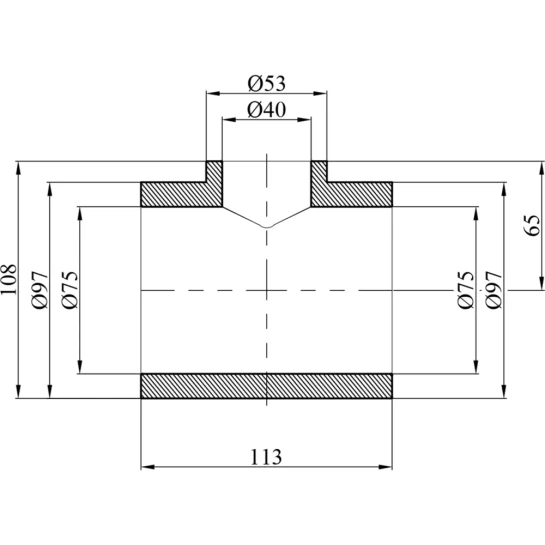 Додаткове фото - Трійник перехідний PPR GrandiTherm 75х40х75 мм