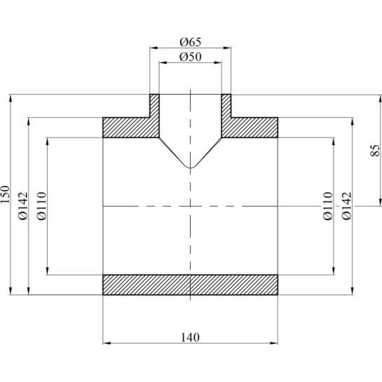 Додаткове фото - Трійник перехідний PPR GrandiTherm 110х50х110 мм