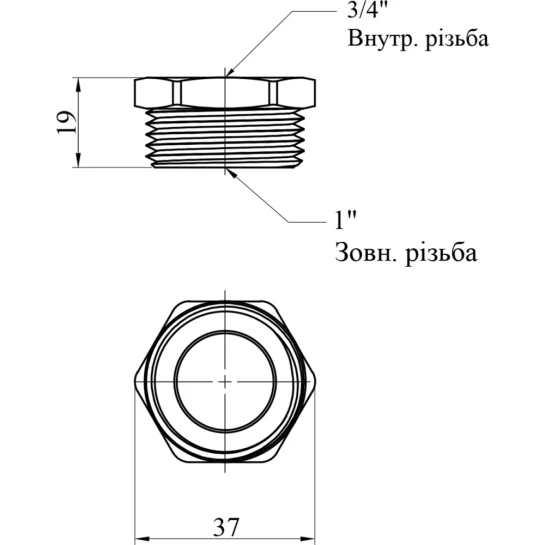 Додаткове фото - Футорка посилена LexLine 1"х3/4" ЗВ нікельована НК0705-Вн