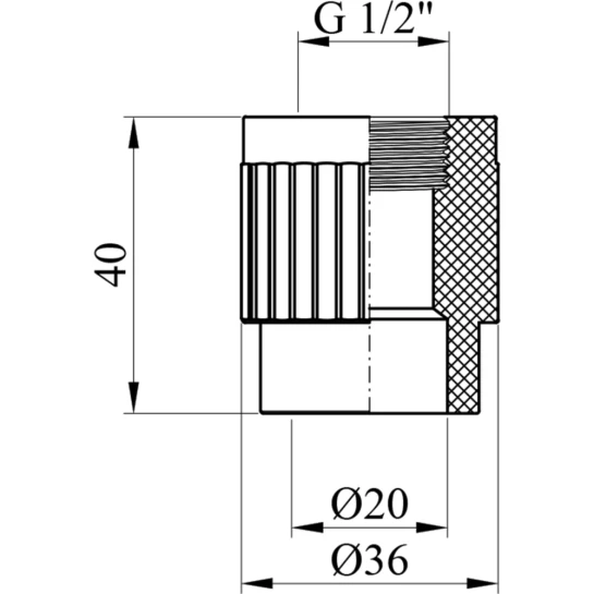 Додаткове фото - Муфта PPR Rozma 20х1/2" РВ