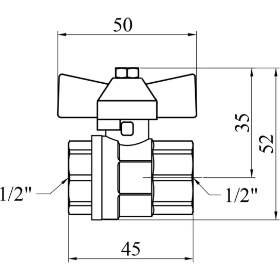 Додаткове фото - Кран кульовий Valves 1/2" ВВ PN30 синій метелик