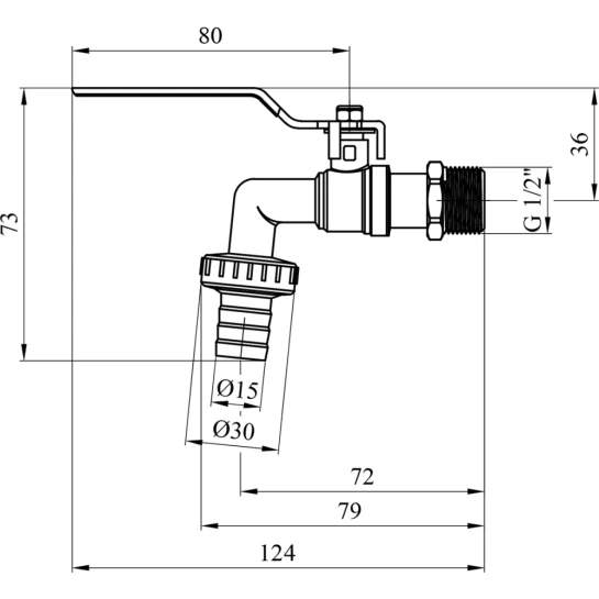 Додаткове фото - Кран для поливу Valves 1/2" PN30