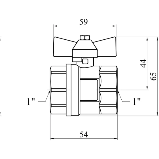 Додаткове фото - Кран кульовий Valves 1" ВВ PN30 синій метелик