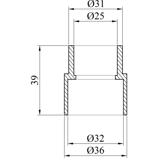 Додаткове фото - Муфта перехідна PPR Rozma 32х25 мм ВЗ