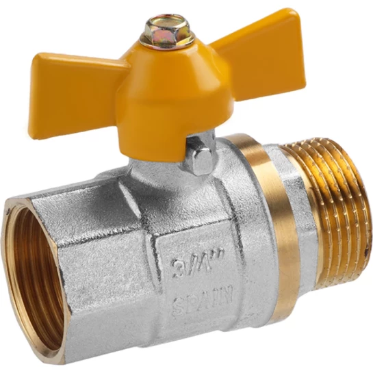 Додаткове фото - Кран кульовий для газу Valves 3/4" ВЗ PN30 жовтий метелик, нікельований