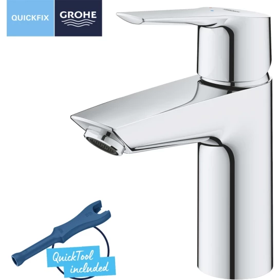 Додаткове фото - Змішувач для раковини Grohe QuickFix Start S-Size 23551002 з донним клапаном