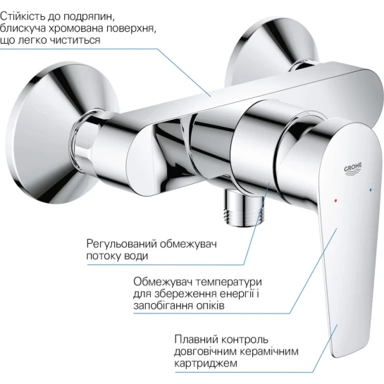 Додаткове фото - Змішувач для душу Grohe QuickFix StartEdge 24197001