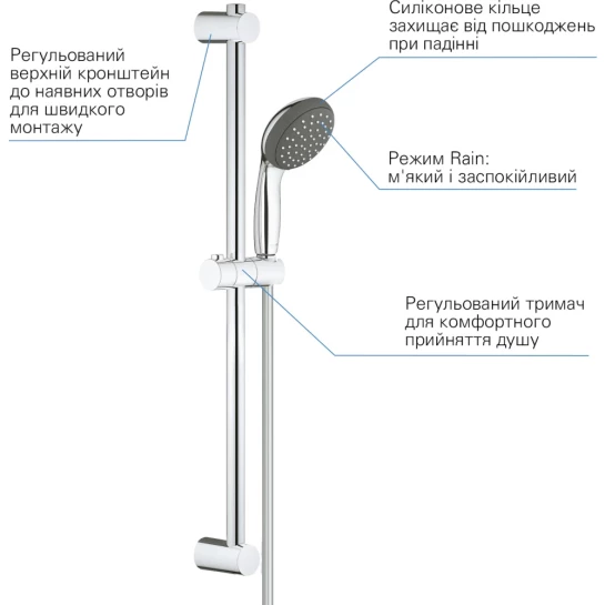 Додаткове фото - Набір змішувачів 3 в 1 для ванної кімнати Grohe QuickFix StartEdge S-Size UA202501SQ