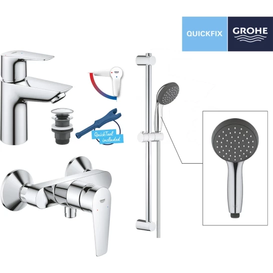 Додаткове фото - Набір змішувачів 3 в 1 для ванної кімнати Grohe QuickFix StartEdge S-Size UA202502SE