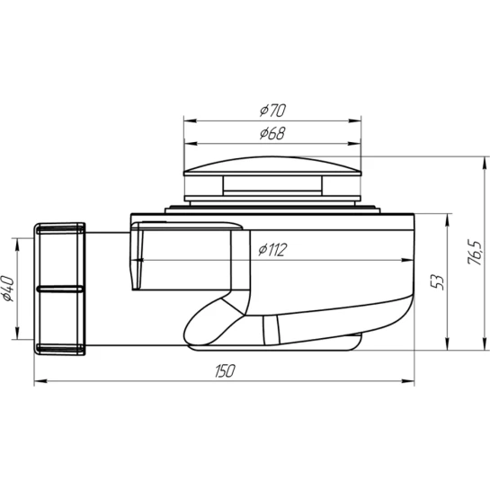 Додаткове фото - Сифон для душового піддона ANIplast 1 1/2"х50 мм з системою Сlick-Сlack E450CLGSEU