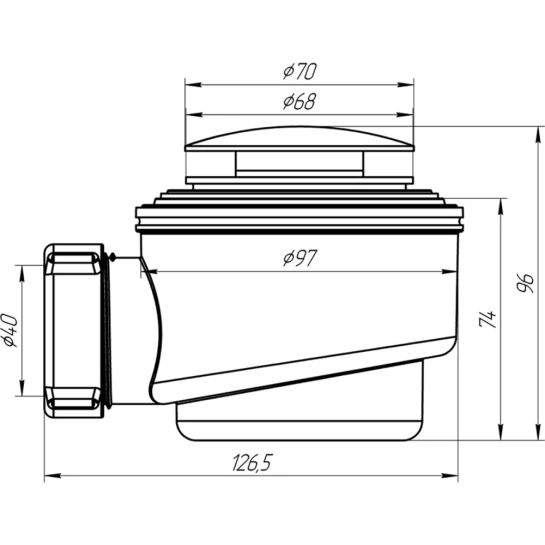 Додаткове фото - Сифон для душового піддона ANIplast 1 1/2"х50/60 мм з системою Сlick-Сlack E410CLGSEU