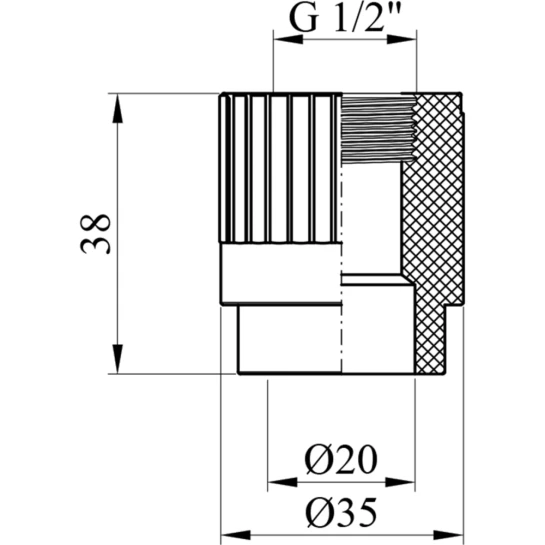 Додаткове фото - Муфта PPR GrandiTherm 20х1/2" РВ