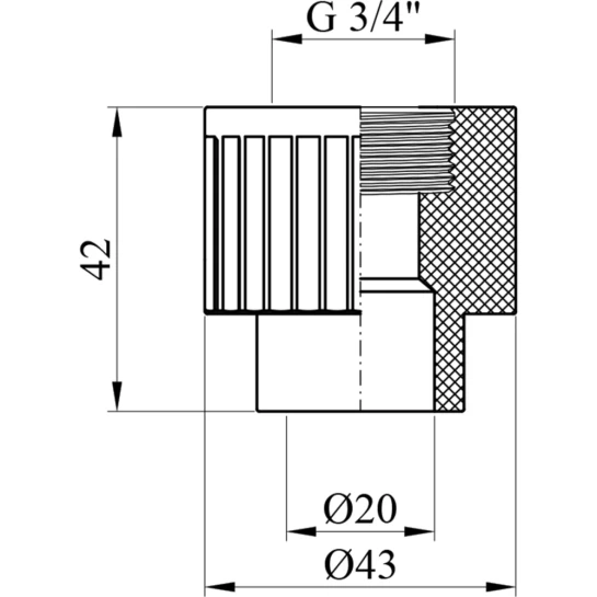 Додаткове фото - Муфта PPR GrandiTherm 20х3/4" РВ