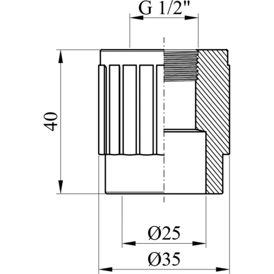 Додаткове фото - Муфта PPR GrandiTherm 25х1/2" РВ