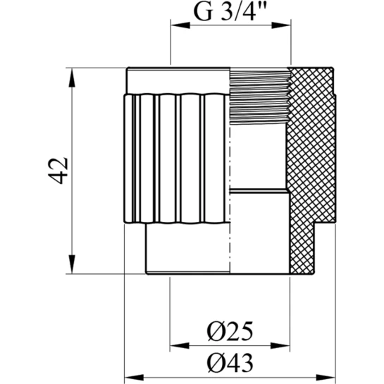 Додаткове фото - Муфта PPR GrandiTherm 25х3/4" РВ