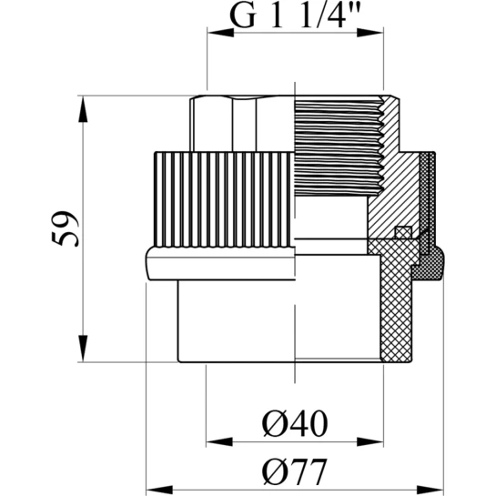 Додаткове фото - Муфта PPR GrandiTherm 40х1 1/4" РВ