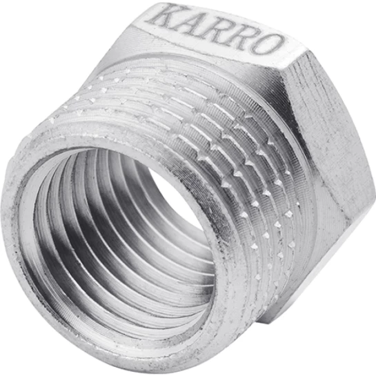 Головне фото - Футорка Karro 3/8"х1/4" ЗВ нікельована KR-3115