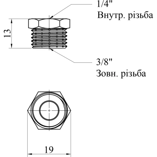 Додаткове фото - Футорка Karro 3/8"х1/4" ЗВ нікельована KR-3115