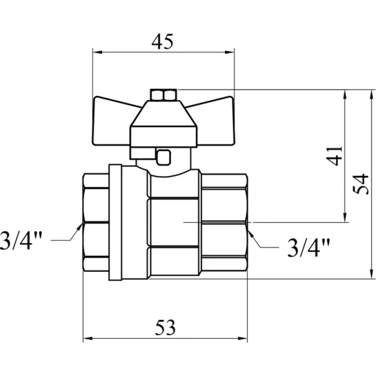 Додаткове фото - Кран кульовий Valves 3/4" ВВ PN30 синій метелик