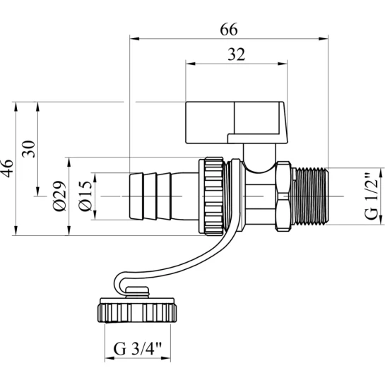 Додаткове фото - Зливний кран Karro 1/2" РЗ нікельований KR-11074 