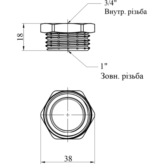 Додаткове фото - Футорка STA "Premium" 3/4"х1" ВЗ нікельована