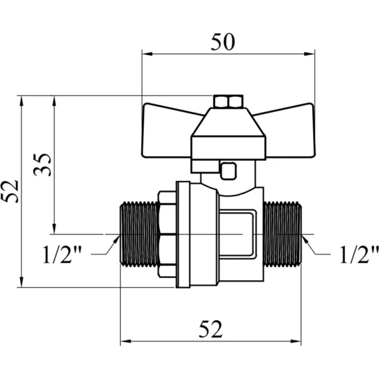 Додаткове фото - Кран кульовий Valves 1/2" ЗЗ PN30 синій метелик