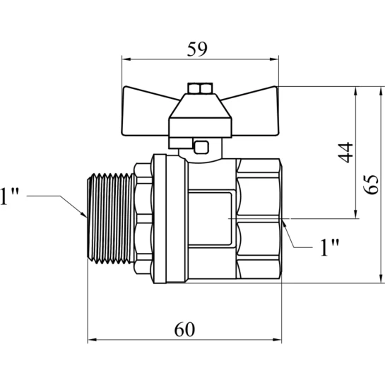 Додаткове фото - Кран кульовий Valves 1" ВЗ PN30 синій метелик