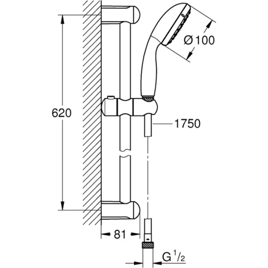 Додаткове фото - Душовий гарнітур Grohe New Tempesta 100 27853001