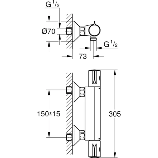 Додаткове фото - Змішувач термостатичний для душу Grohe Grohtherm 800 34558000