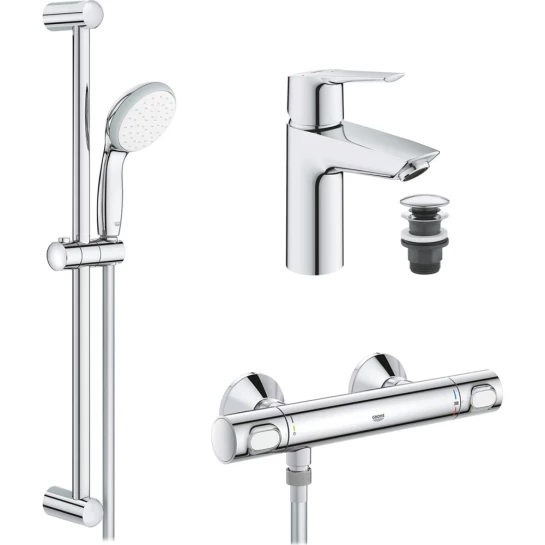 Головне фото - Набір змішувачів 2 в 1 для ванної кімнати Grohe QuickFix Start S-Size 34841551TS