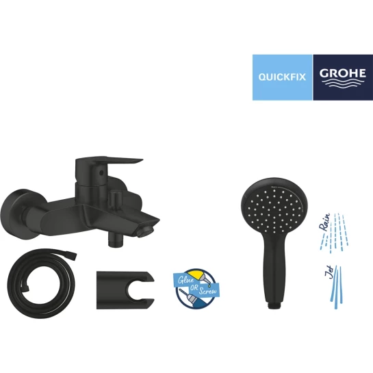 Додаткове фото - Змішувач для ванни Grohe QuickFix Start Black UA30330701