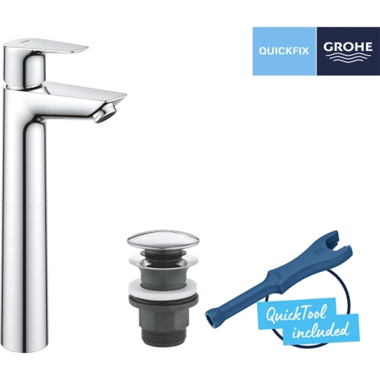 Додаткове фото - Змішувач для раковини Grohe QuickFix StartEdge XL-Size 23777001 з донним клапаном