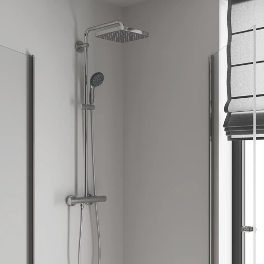 Додаткове фото - Душова система термостатична Grohe QuickFix Vitalio Start System 250 Cube 26697000