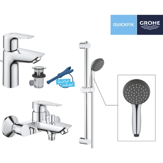 Додаткове фото - Набір змішувачів 3 в 1 для ванної кімнати Grohe QuickFix StartEdge S-Size UA202501SQ