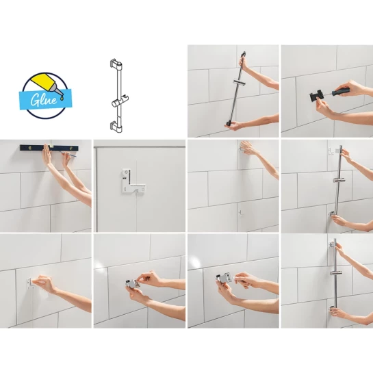 Додаткове фото - Набір змішувачів Grohe Quickfix термостат для душу з душовим гарнітуром Precision Flow THM та змішувач для раковини StartEdge S-Size UA202503TE