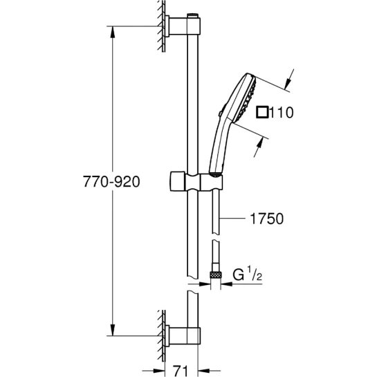 Додаткове фото - Душовий гарнітур Grohe QuickFix Vitalio Comfort 110 26932001