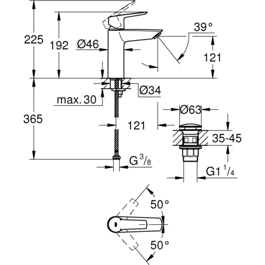 Додаткове фото - Змішувач для раковини Grohe QuickFix Start M-Size 235752432