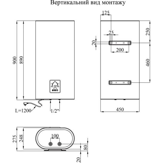 Додаткове фото - Водонагрівач Kroner Flacher K50F2-D з сухим ТЕНом