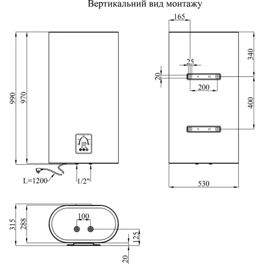 Додаткове фото - Водонагрівач Kroner Flacher K80F2-D з сухим ТЕНом