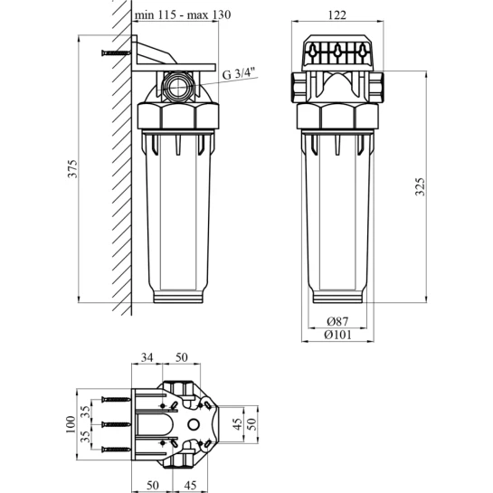 Додаткове фото - Фільтр магістральний в зборі Baux 3/4"