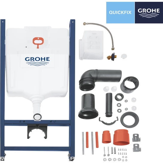 Додаткове фото - Комплект 4 в 1: Інсталяція Grohe Rapid SL 38840000 з панеллю змиву Even 38966000 + унітаз A534UF Rimless з сидінням Slim Soft Close дюропласт (UA38840966A)