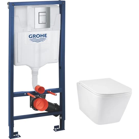 Головне фото - Комплект 4 в 1: Інсталяція Grohe Rapid SL 3 в 1 38772001 + Унітаз безободковий Kroner Eifel WHI523629 RIMLESS з сидінням Slim Duroplast / Soft-close / Quick relase KE523629WHIR (38772001KE523629)