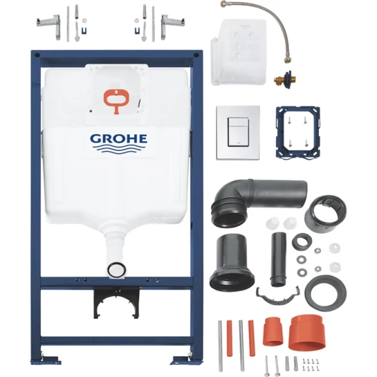 Додаткове фото - Комплект 4 в 1: Інсталяція Grohe Rapid SL 3 в 1 38772001 + Унітаз безободковий Kroner Armada WHI513636 RIMLESS з сидінням Slim Duroplast / Soft-close / Quick relase (38772001KA513636)