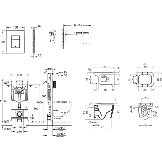 Додаткове фото - Комплект 4 в 1: Інсталяція GROHE Rapid SL 3 в 1 3884966Q + Унітаз безободковий Kroner Eifel WHI483429 TORNADO з сидінням Slim Duroplast / Soft-close / Quick relase KE483429WHIT (3884966KE483429)