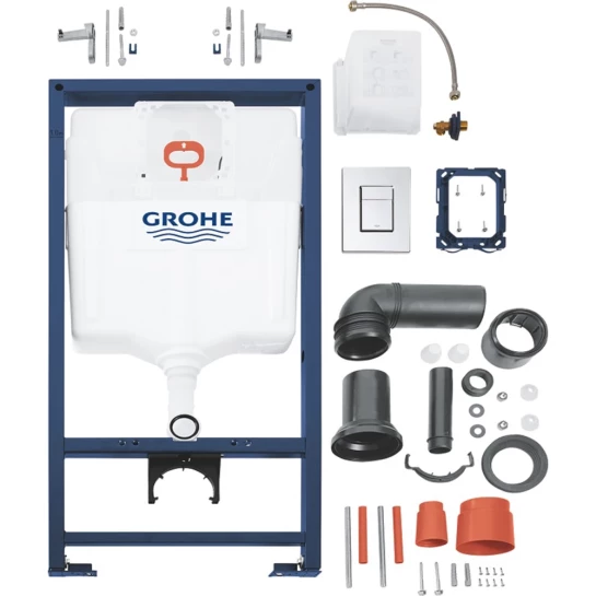 Додаткове фото - Комплект 4 в 1: Інсталяція GROHE Rapid SL 3 в 1 3884966Q + Унітаз безободковий Kroner Harz WHI483632 TORNADO з сидінням Slim Duroplast / Soft-close / Quick relase KH483632WHIT (3884966KH483632)