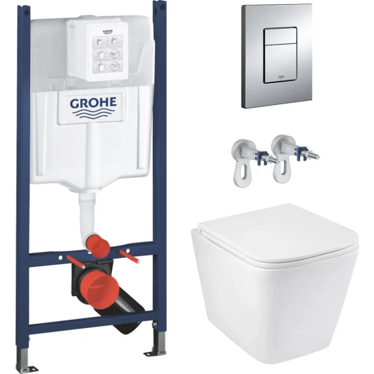 Головне фото - Комплект 4 в 1: Інсталяція GROHE Rapid SL 3 в 1 3884966Q + Унітаз безободковий Kroner Eifel WHI523629 RIMLESS з сидінням Slim Duroplast / Soft-close / Quick relase KE523629WHIR (3884966KE523629)