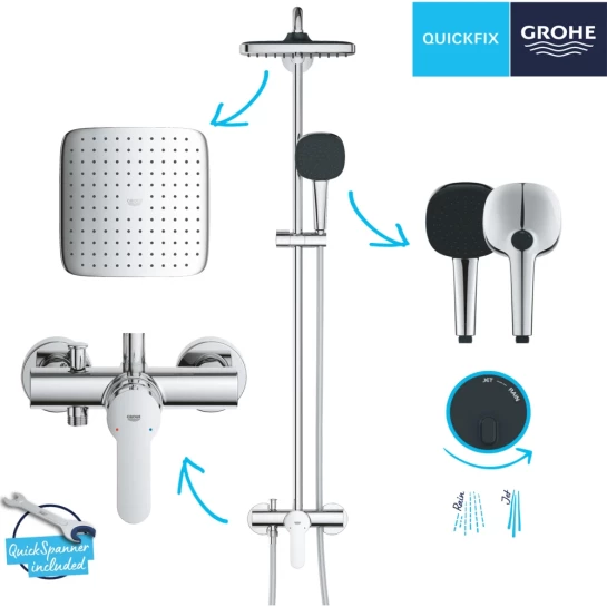 Додаткове фото - Душова система Grohe QuickFix Vitalio Comfort System 250 26985001