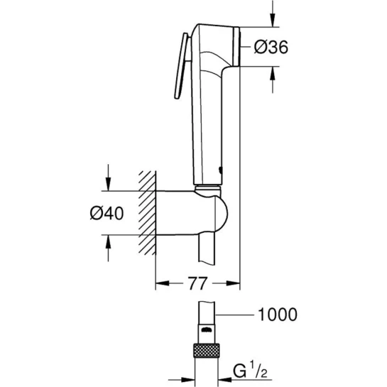 Додаткове фото - Набір для гігієнічного душу Grohe Tempesta-F Trigger Spray 30 26352000