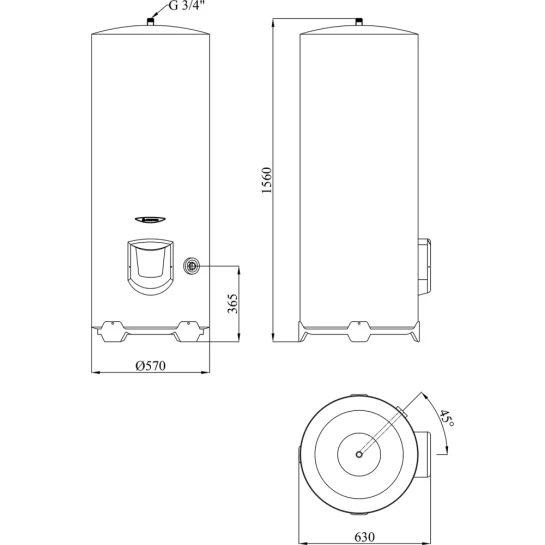 Додаткове фото - Водонагрівач Ariston ARI 300 STAB 570 THER MO EU з мокрим ТЕНом 3000597